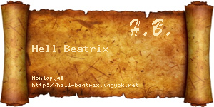 Hell Beatrix névjegykártya
